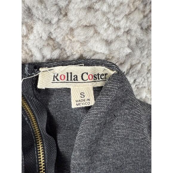 Rolla Coster Size S Sleeveless Knee Length Sheath Dress Gray Casual Zip V Neck - Picture 7 of 9